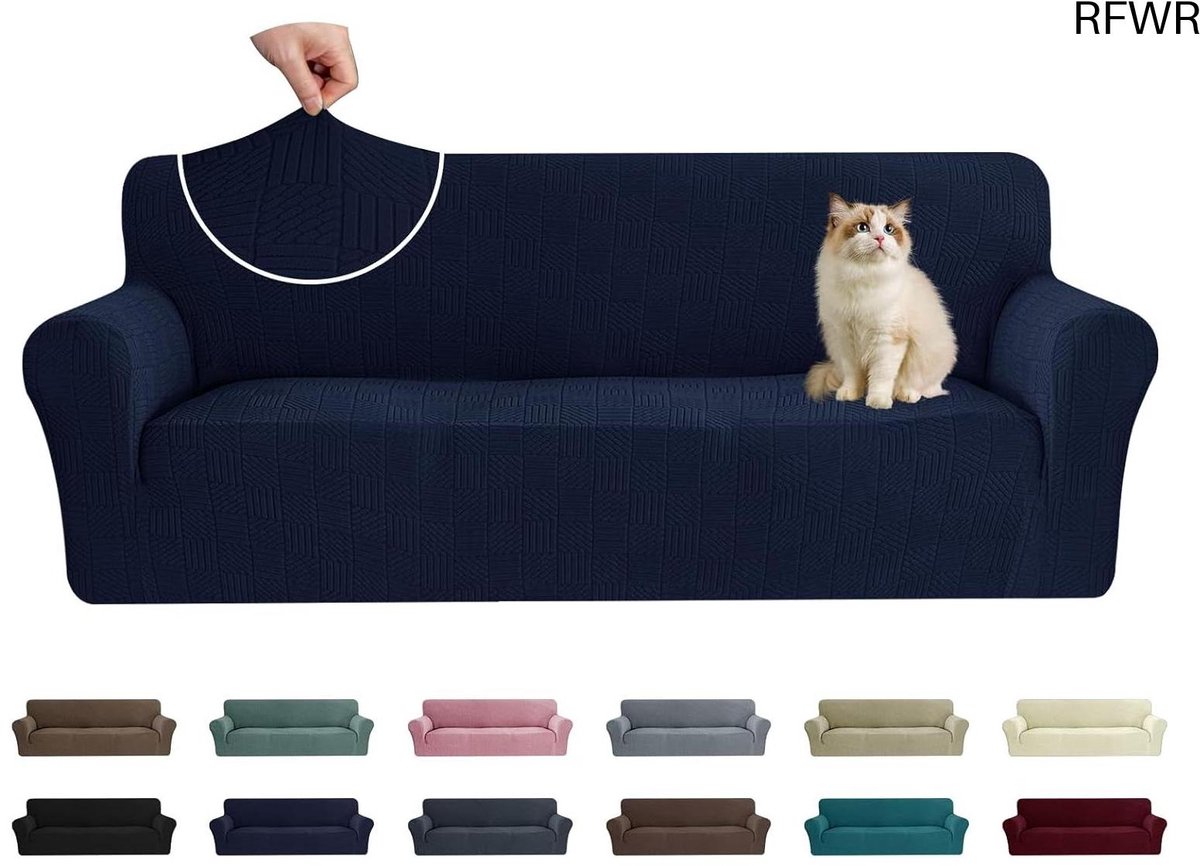 RFWR Rekbare Sofahoes 3 Zits - Antislip en Wasbaar - Perfecte Pasvorm voor Woonkamer Groen