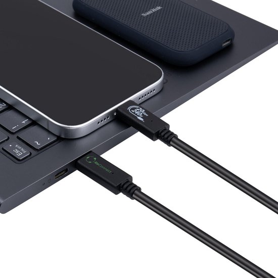 Câble USB Microconnect ECO-USB3.2CC1 USB 3.2 Gen 2x2 1 m USB C Zwart