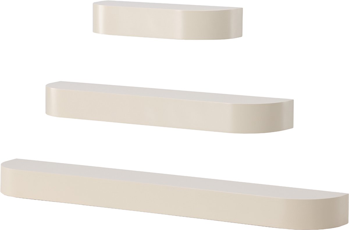 Nest living Sandy Wandplanken Beige - Boekenplank - Zwevend - Scandinavisch - Set Van 3
