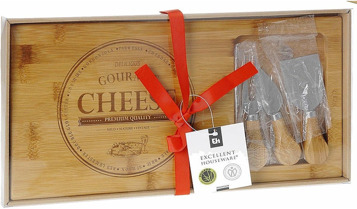 TakeTokio Bamboe Kaasplank met 4 Messen — cadeau in Kookcadeaus - foto 6