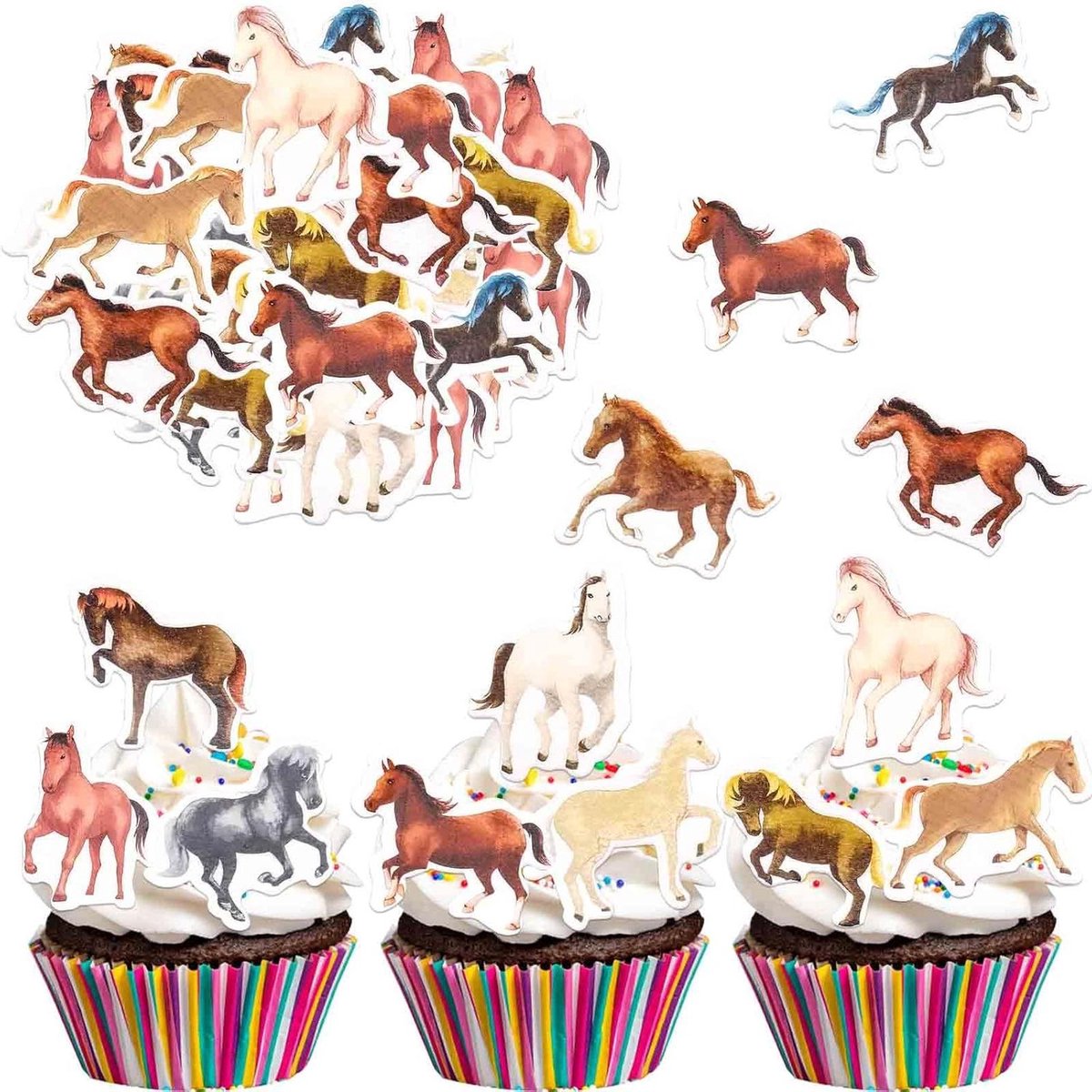 Inovra Plus - Decoratieve Horse Cupcake Topper voor Paardenliefhebbers