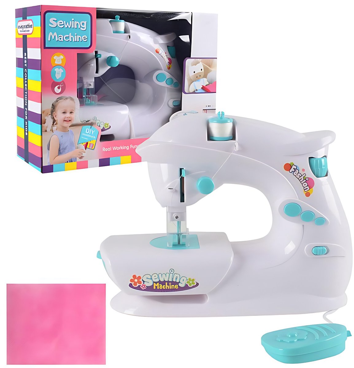 CHIWIN Kindernaaimachine - Naaimachine Elektrisch - met Licht & Opbergvak - Leerzaam Speelgoed voor 6+ Jaar - Lichtgewicht & Draagbaar - Realistische Naai-Ervaring - voor Beginners & Kinderen - Groen