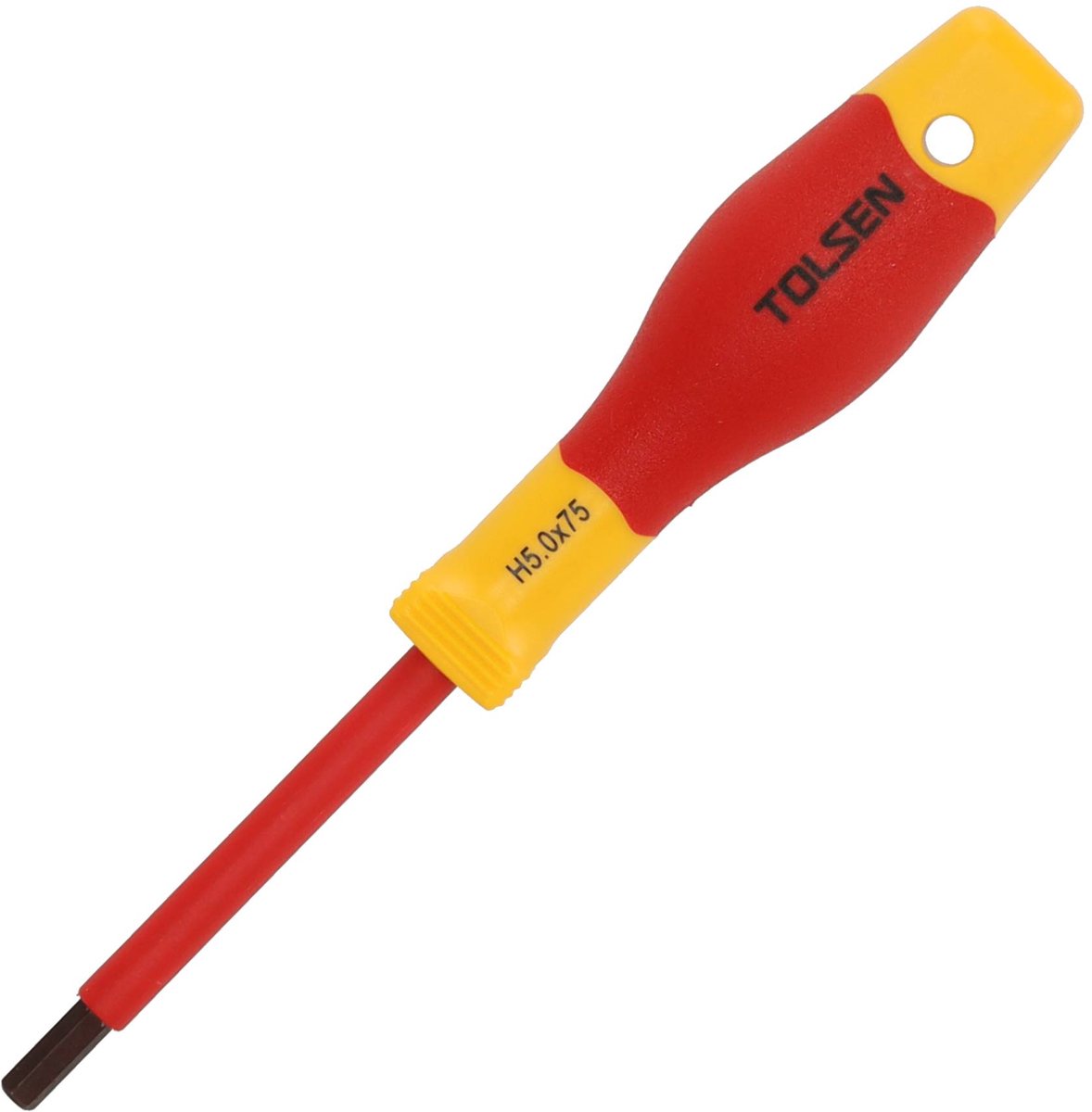 Tolsen Schroevendraaier VDE Premium - Hex schroevendraaier - Inbus schroevendraaier 5.0 x 75 mm
