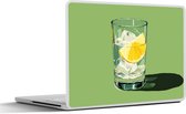 Laptop sticker - 10.1 inch - Glas - Citroen - Ijsblokjes - Groen - 25x18cm - Laptopstickers - Laptop skin - Cover