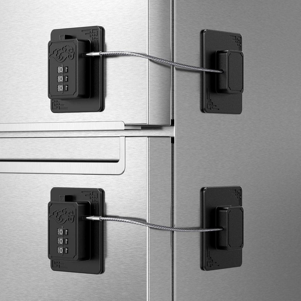 Allecto Plus - Cijferslot voor kindveilige kasten en ramen - Zelfklevend beveiligingsslot - Combinatieslot voor huishoud- en babyveiligheid