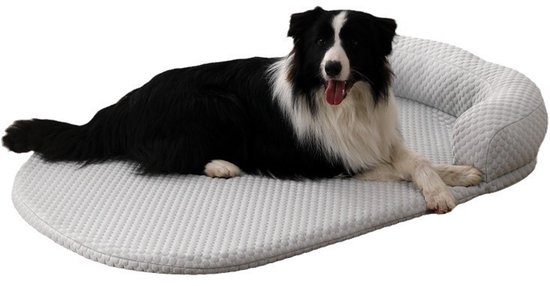 Matelas rafraîchissant pour chien - Panier amovible et lavable - Matelas en soie glacée pour chiens et chats - Pet Summer (gris clair - 65 x 50 cm)