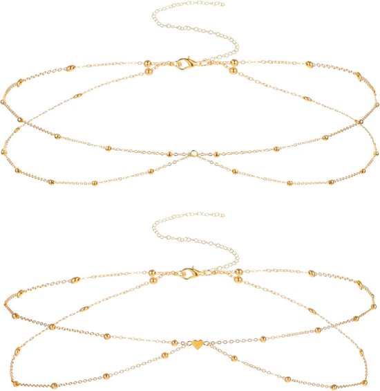 Allecto Plus - Gouden Taille Kettingen - Verstelbare Body Chain - Boho Sieraden - Zomer Accessoires - Waterdichte Buikkettingen