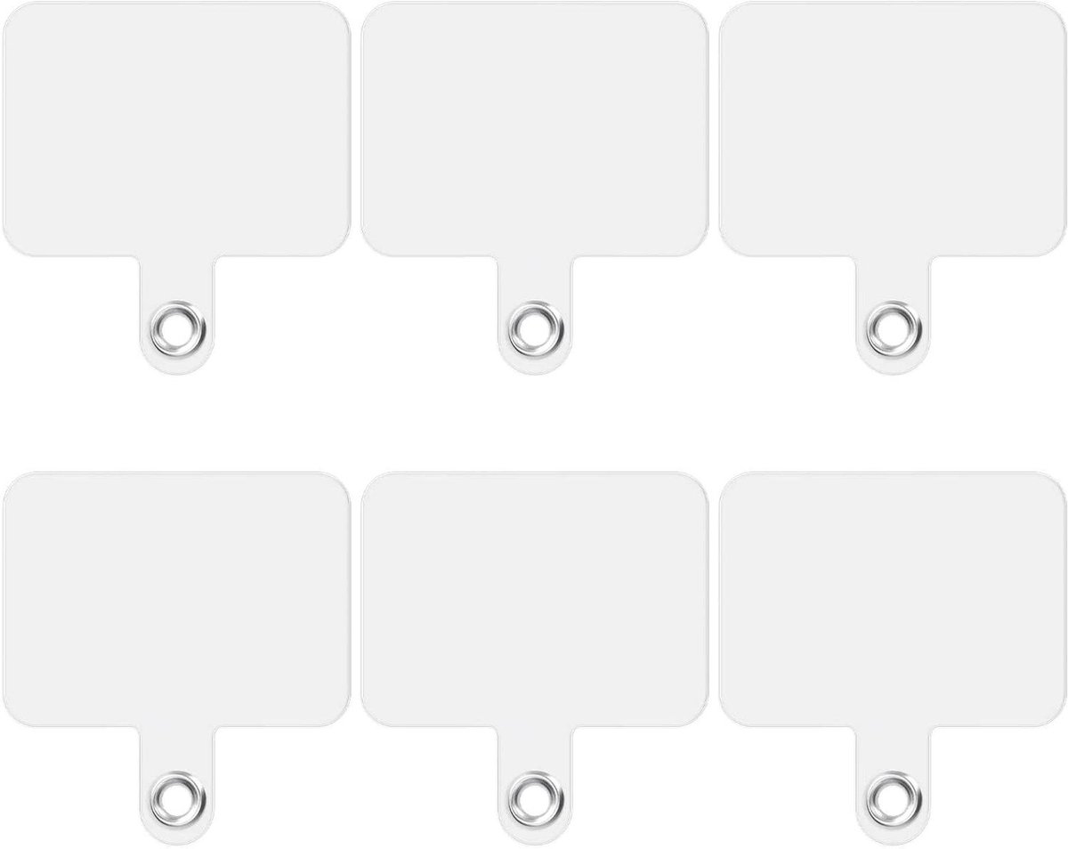 Allecto Plus - Telefoonketting met transparant koord en universele patch voor smartphones