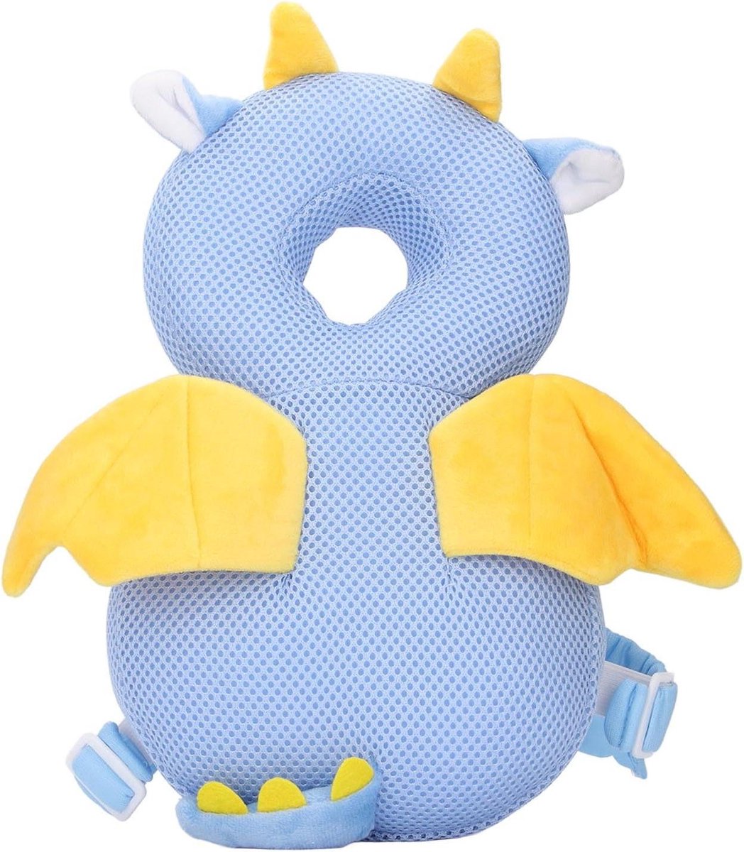 Allecto Plus - Babyhoofdbeschermer Rugzak met Verstelbare Cartoon - Veiligheidsproducten voor Wandelen en Kruipen - Bescherming Pad met Riem - Peuter Hoofdbescherming - Leuke print (Vliegende...).