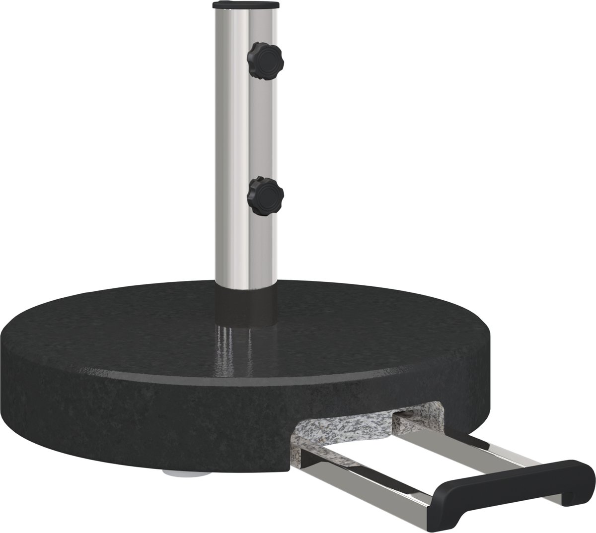 vidaXL - Parasolvoet - Zwart - Ø - 45 - x - 37.5 - cm - Graniet