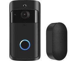 Living Needs – Slimme Video Deurbel met Camera – Zwart – Full HD beeld – met Nachtzicht, App & Bewegingsmelder – Draadloos