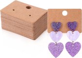 200 stuks oorbellen, displaykaarten, 4,5 x 3,2 cm, kraftpapier, oorbellen, kaarten, oorbelopslag, sieraden, oorbellen, opbergen, hangende oorbelkaarten voor doe-het-zelf oorstekers en