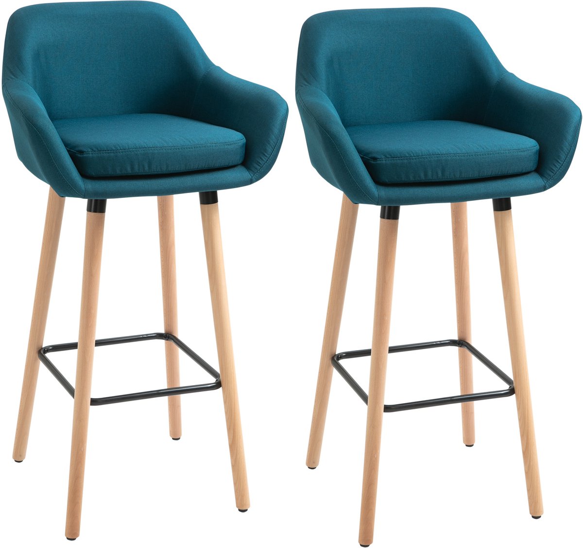 HOMCOM-Barkruk-Linnen-55x48x100cm-Blauw