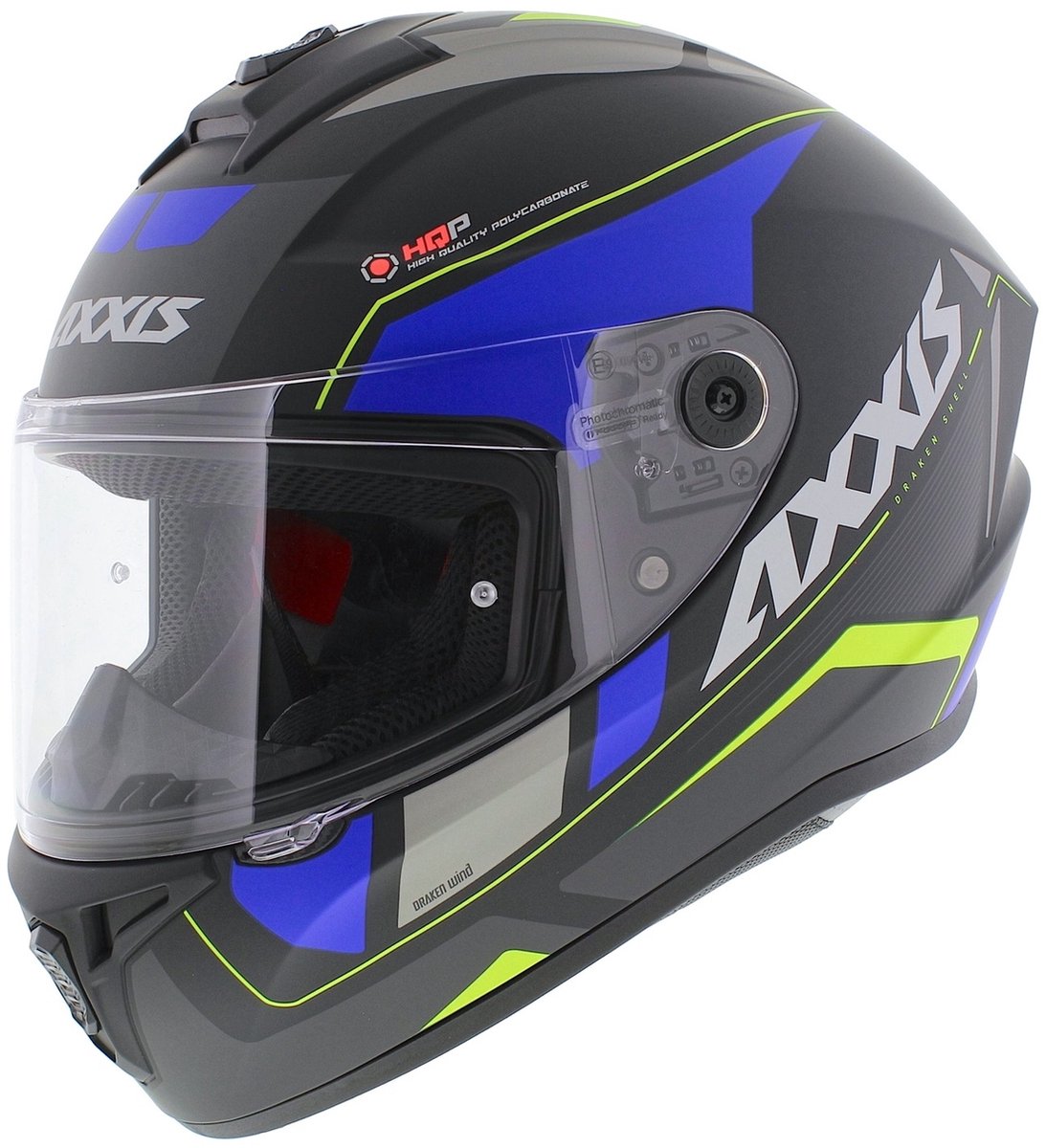 Axxis Draken S helm Wind mat zwart blauw XS