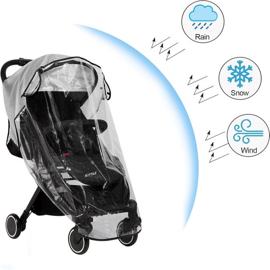 Universele regenhoes voor kinderwagens - Ademende regenhoes voor kinderwagens - Opvouwbare regenhoes voor kinderwagens - Winddicht, waterdicht, zonwerend, stofdicht, sneeuwbestendig - Geurloos en duurzaam - Eenvoudig te installeren van Merkloos — afbeelding 2
