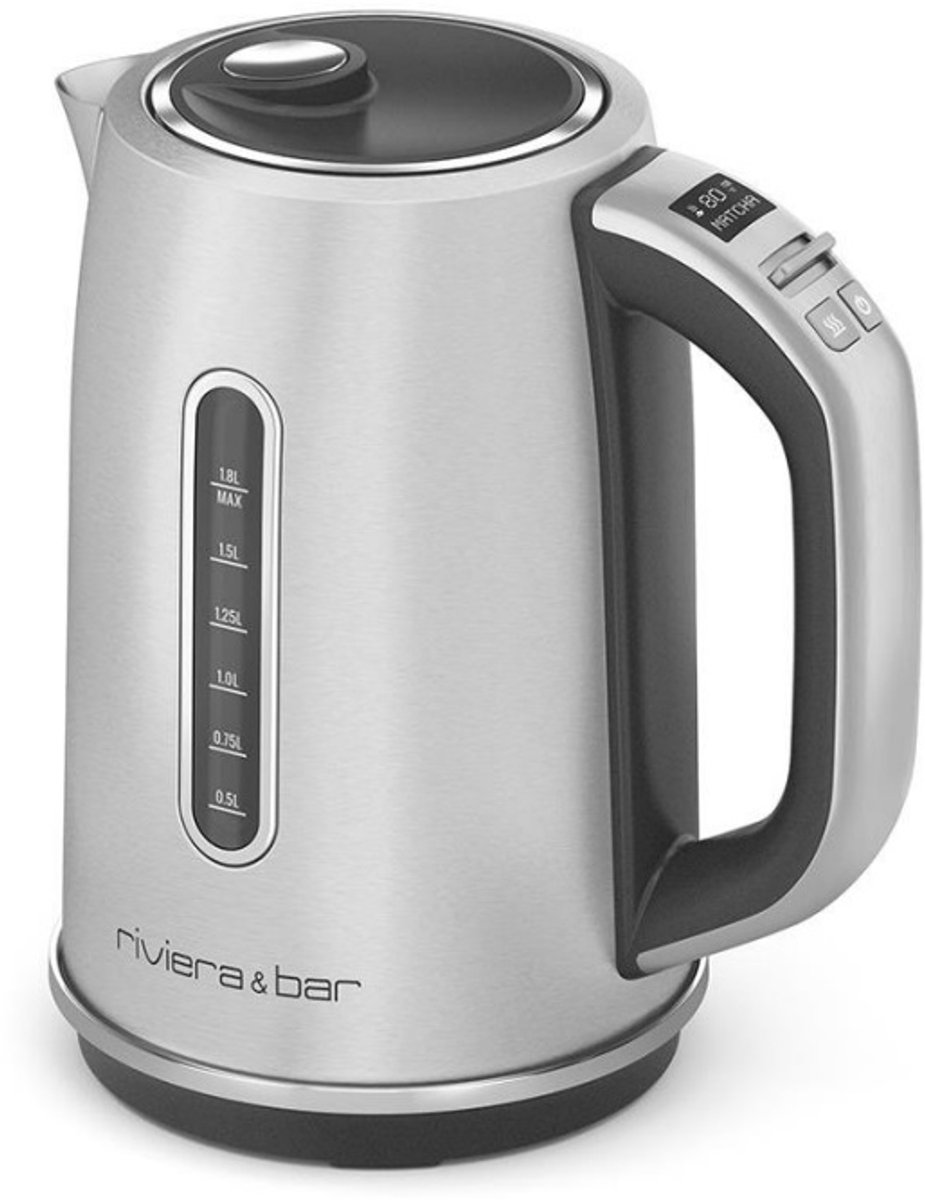 waterkoker 1,8l 2200w zwart en RVS - riviera & bar - BBT660