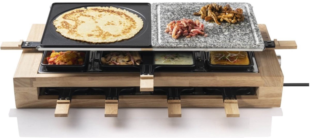 Bestron ARG300BW - Raclette XL met natuurgrillsteen en grillplaat