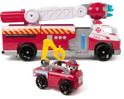 foto van PAW Patrol - Brandweerredding - Marshall's Brandweerwagen met Marshall-figuur, licht, lanceerder en geluidseffecten