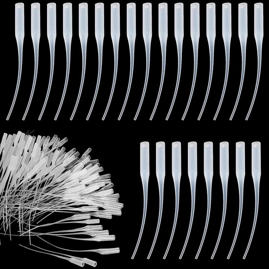 Inovra Plus - Micro Pointes de colle Pointes de bouteille en plastique Prolongateur de Colle Applicateur de précision pour l'artisanat Distributeur de laboratoire Distributeur de Colle 200 pièces