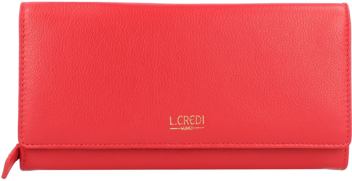 L.CREDI Evelyn portemonnee leer 20 cm - Dames - Horizontaal - rot