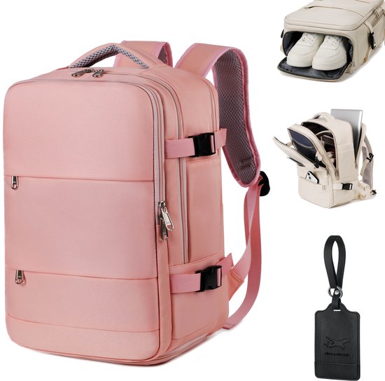 Sac de voyage à Bagage à main 40x30x20 cm Perfect pour les voyages en avion - Sac à dos hydrofuge avec compartiment à chaussures et Compartiments de rangement pratiques pour valise