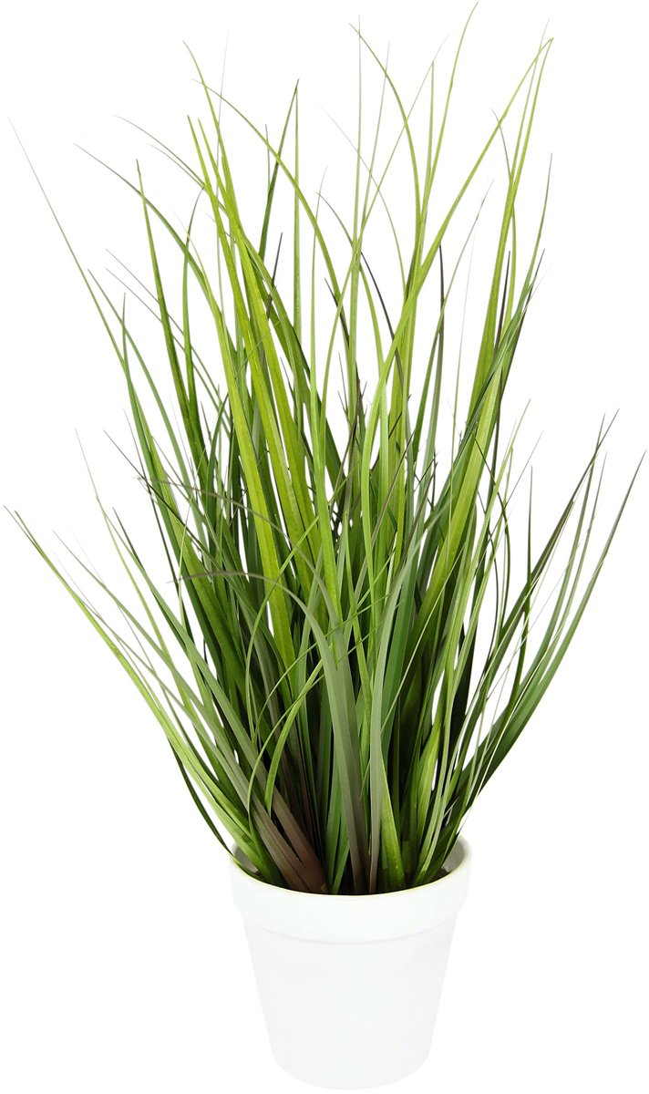 Ibenzoa Kunstmatige grasplant in decoratieve pot voor sfeervolle interieurdecoratie, 43 x 20 x 20 cm groen
