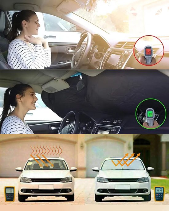 Joiride - Zonnescherm Auto - Auto Zonwering - Auto Zonnescherm - Auto-zonneschermen - 145x80 cm - SUNDEO van SUNDEO — afbeelding 5