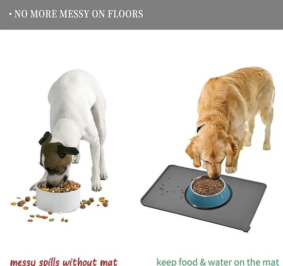 2 stuks voerbakmat voor katten, rond, 24 cm, siliconen mat