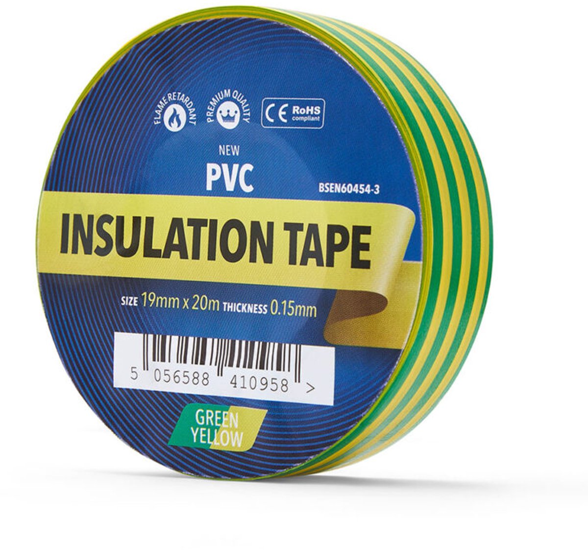 YellowBand Premium PVC Isolatietape 19mm x 33m Groen/Geel