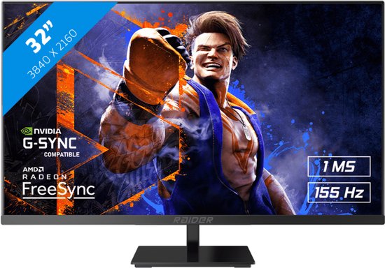 RAIDER 155Hz 4K ULTRA GAMING - 32 inch - 155Hz - 1 ms - 3840x2160 - 120Hz en 4K op PS5 Xbox series X/S - Zwart