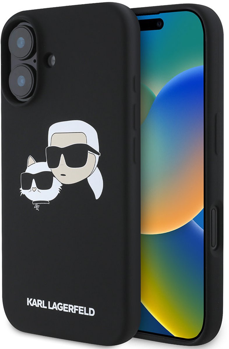 Karl Lagerfeld - iPhone 16 Backcover hoesje Magsafe SIL double - Zwart