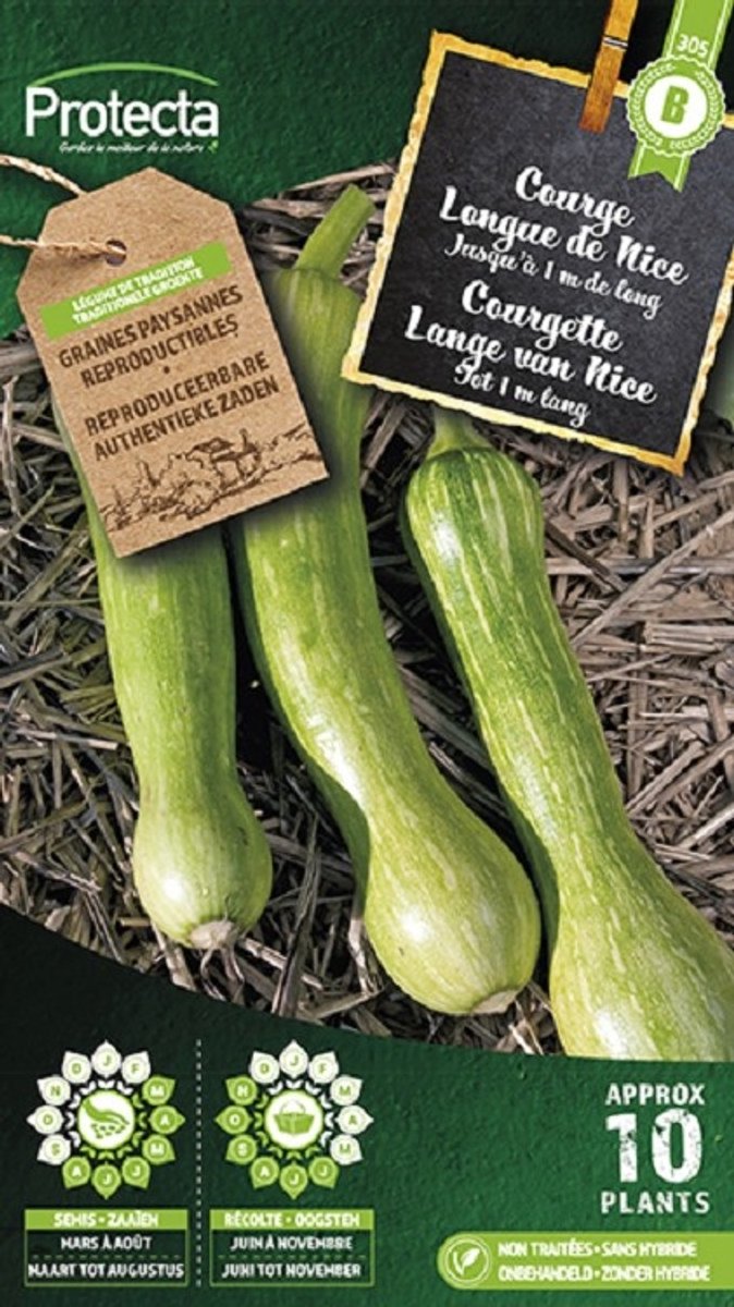 Protecta Groente zaden: Courgette Lange van Nice Biologisch