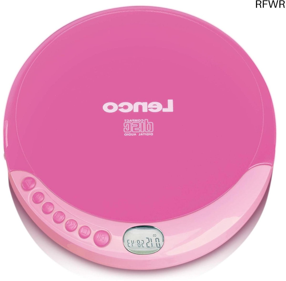 RFWR® Draagbare CD-speler met koptelefoon en USB-oplaadkabel - Roze