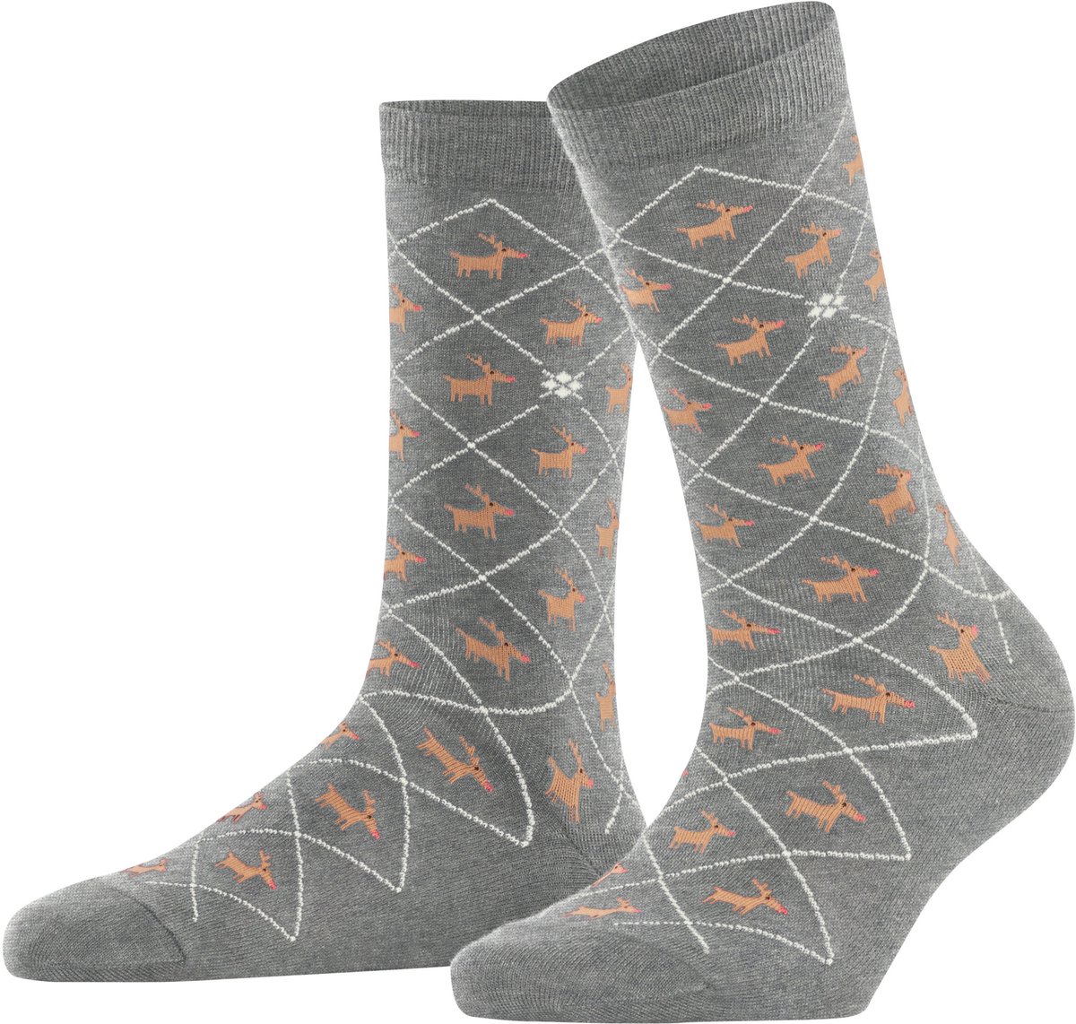 Burlington Reindeer Sokken Dames 27193 3400 light grey 36-41