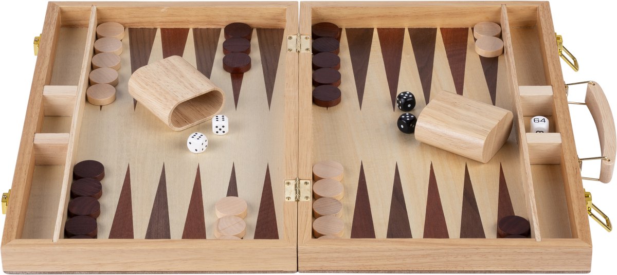 Longfield Games Backgammon 15 Inch - Ingelegd Hout