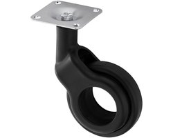 Design meubelwiel BONN zwart, Ø 60 mm, max. belasting 30 Kg, hoogte 92,5 mm zwenkwiel transportwiel van SOTECH