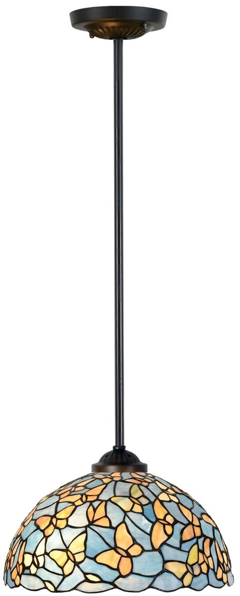 Coloured by Art Tiffany Hanglamp Fly Away Ø 35 Pendant Rond - Art Deco Trade Zwart