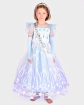 Den Goda Fen Verkleedkledij Frozen Prinses Jurk - 122-128cm - 6-8 jaar - Blauw