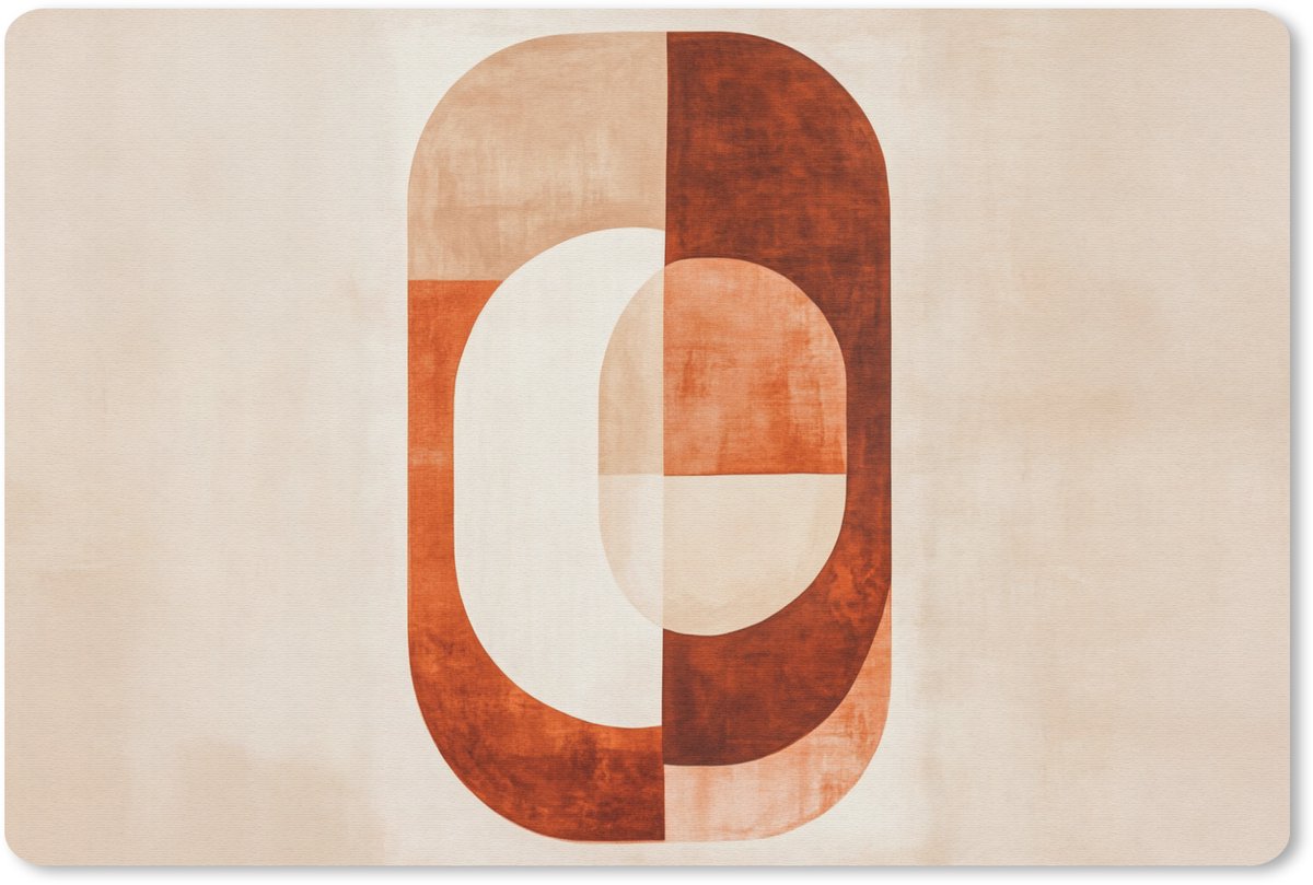 Muismat 27x18 cm - Mousepad Illustratie - Abstract - Vormen - Rood - Muismatten