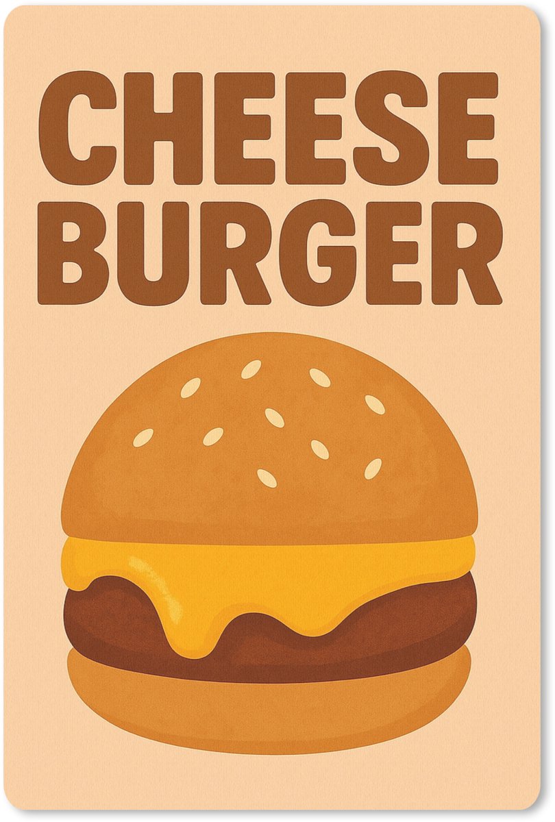 Muismat 18x27 cm - Mousepad Cheeseburger - Minimalistisch - Geel - Muismatten