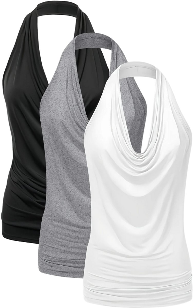 Nivard Open Rug Top Backless Body Jurk Shirt 3 Pcs Gemengd