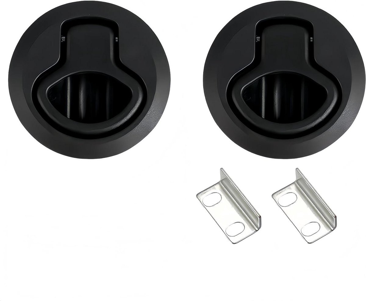 Hatch Valslot Boot Flush Pull Latch Zwart Roestvrij Staal | Deck Hatch Slot | Platte Deursluiting Pull Lock | Schepen | Roestvrij Staal Ring Handvat | Hatch Latch | Maritieme Accessoire