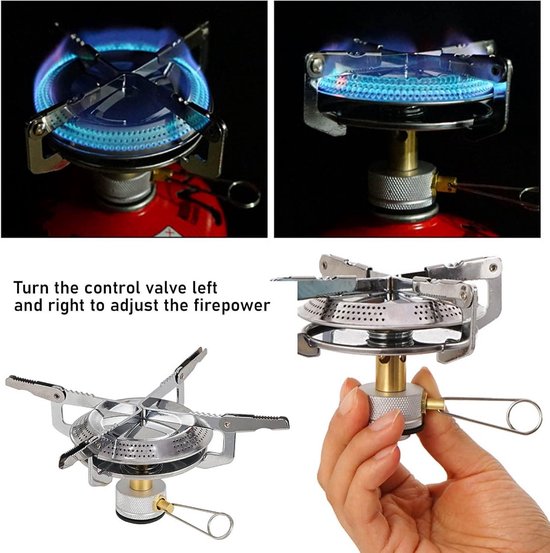Gas Stove (Gas Cylinder Not Included) - Foldable Portable for Outdoor Camping, Mountaineering, Hiking, Picnic Kitchen. — afbeelding 4