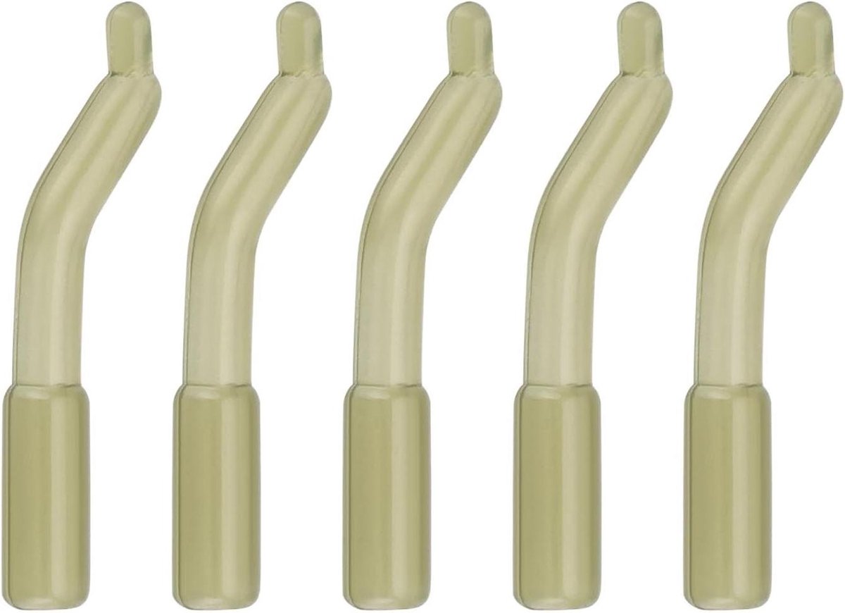 Allecto Plus - 100 stuks Vishaakjes - Visserij Terminal Haken - Lijn Aligners - Rubber Slangen - Karpervissen voor Meren Rivieren Oceanen - Lichtgroen - 20x2mm
