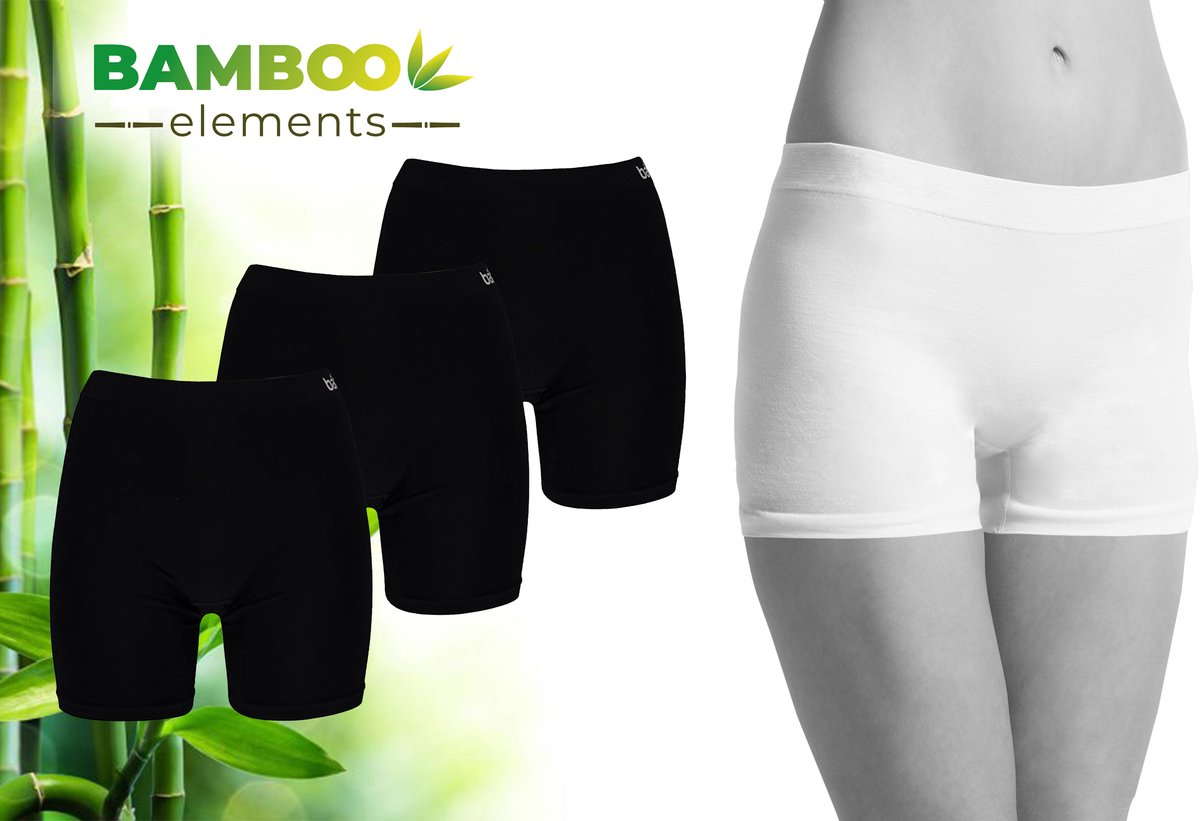 Bamboo - Naadloos Ondergoed Dames - Bamboe - 3 Stuks - Shorts - Zwart - XL - Boxershorts Dames - Corrigerend Dames Ondergoed - Lingerie - Onderbroeken Dames - Dames Slips - Dames Ondergoed - Lange Onderbroek Dames - Ondergoed Dames