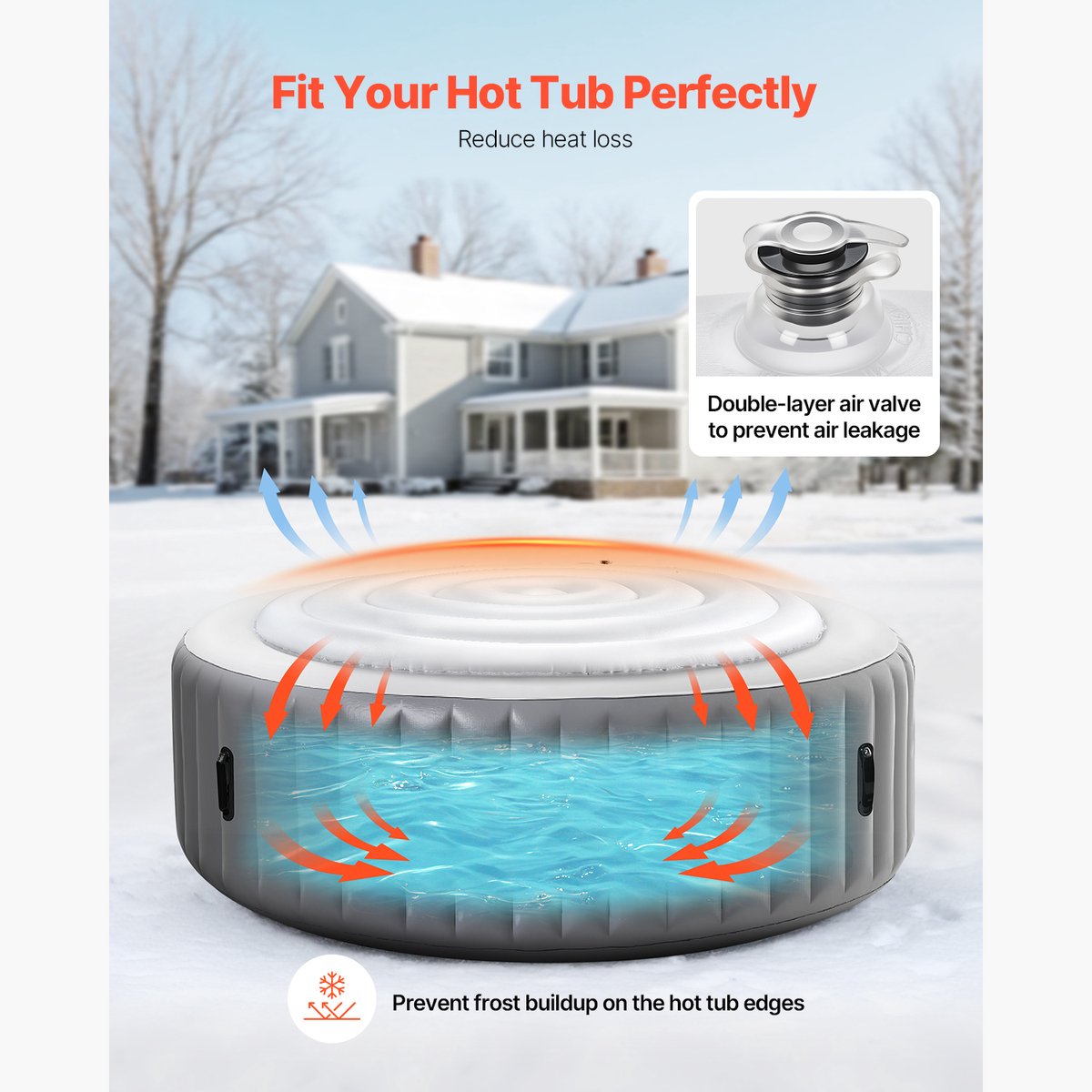 Opblaasbare Whirlpoolafdekking, 164,5 Cm Rond, Beschermhoes - afbeelding 3