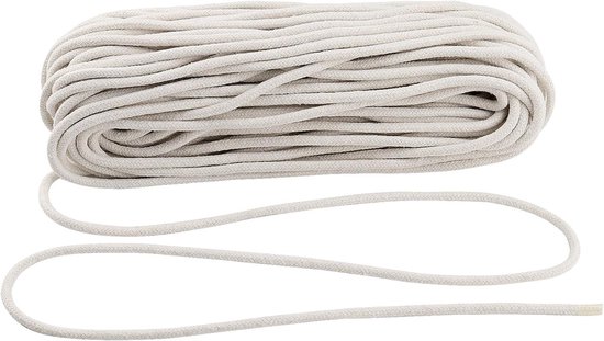 Gedraaid natuurlijk katoenen touw - 1/4 inch - effen kleuren - verkrijgbaar in lengtes van 10 voet, 25 voet, 50 voet en 100 voet