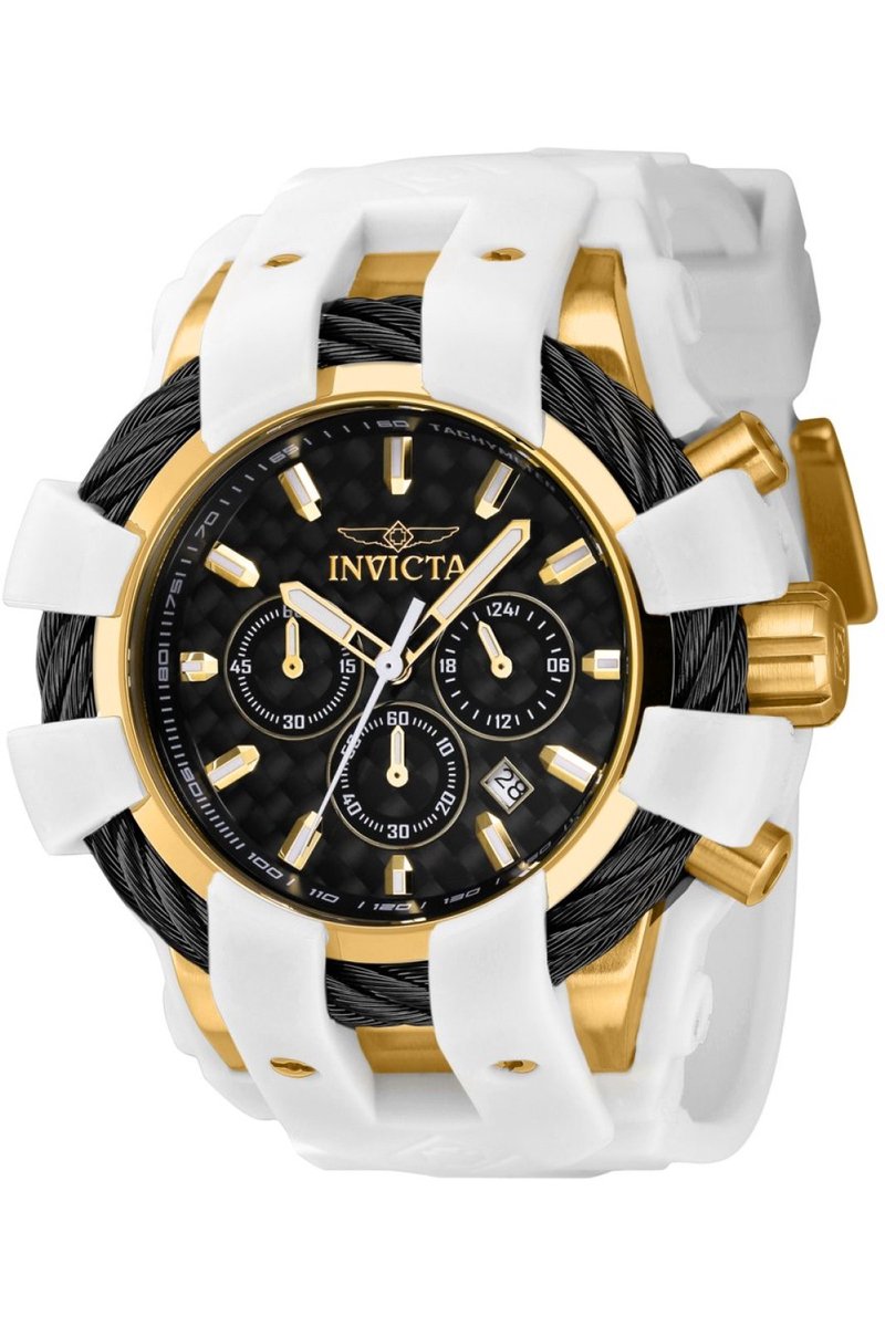 Invicta Bolt 40262 Heren Horloge - Waterdicht - Analoog - Quartz Uurwerk - Roestvrij Staal met zwarte Wijzerplaat - 50mm