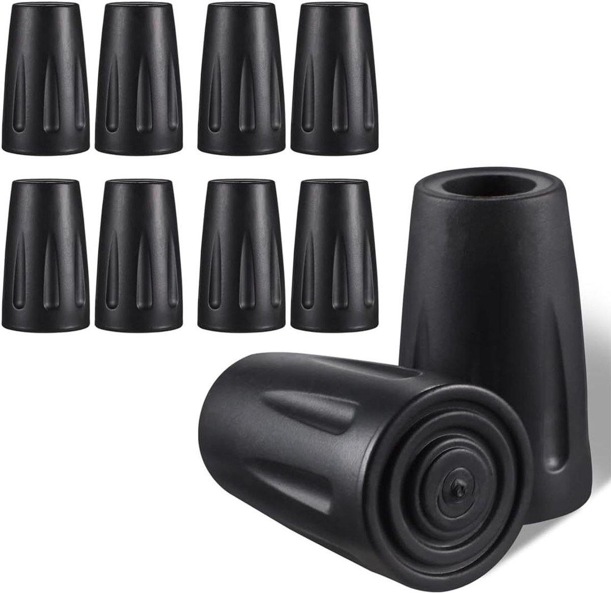 Trekkingstokken met rubberen eindkappen 10 stuks voor Nordic Walking - Antislip accessoires voor trekstokken en krukken met universele rubberen matten.