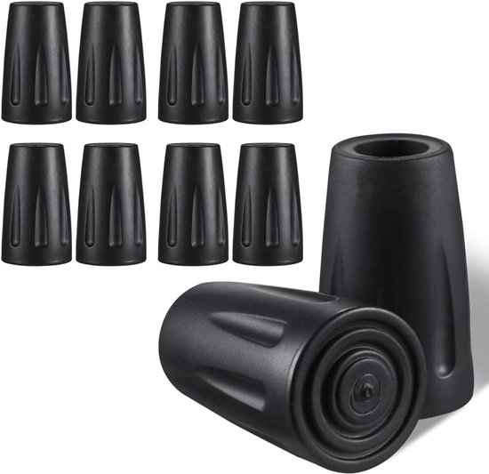 Foto: Trekkingstokken met rubberen eindkappen 10 stuks voor nordic walking antislip accessoires voor trekstokken en krukken met universele rubberen matten 